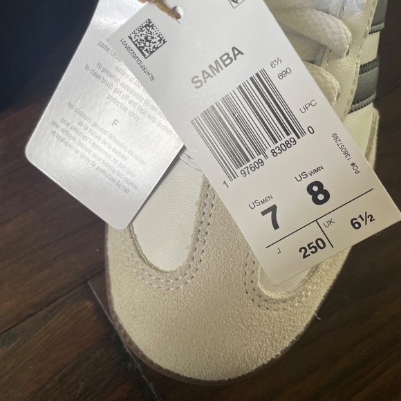 adidas Samba White and Black Sneakers - Picture 7 of 12